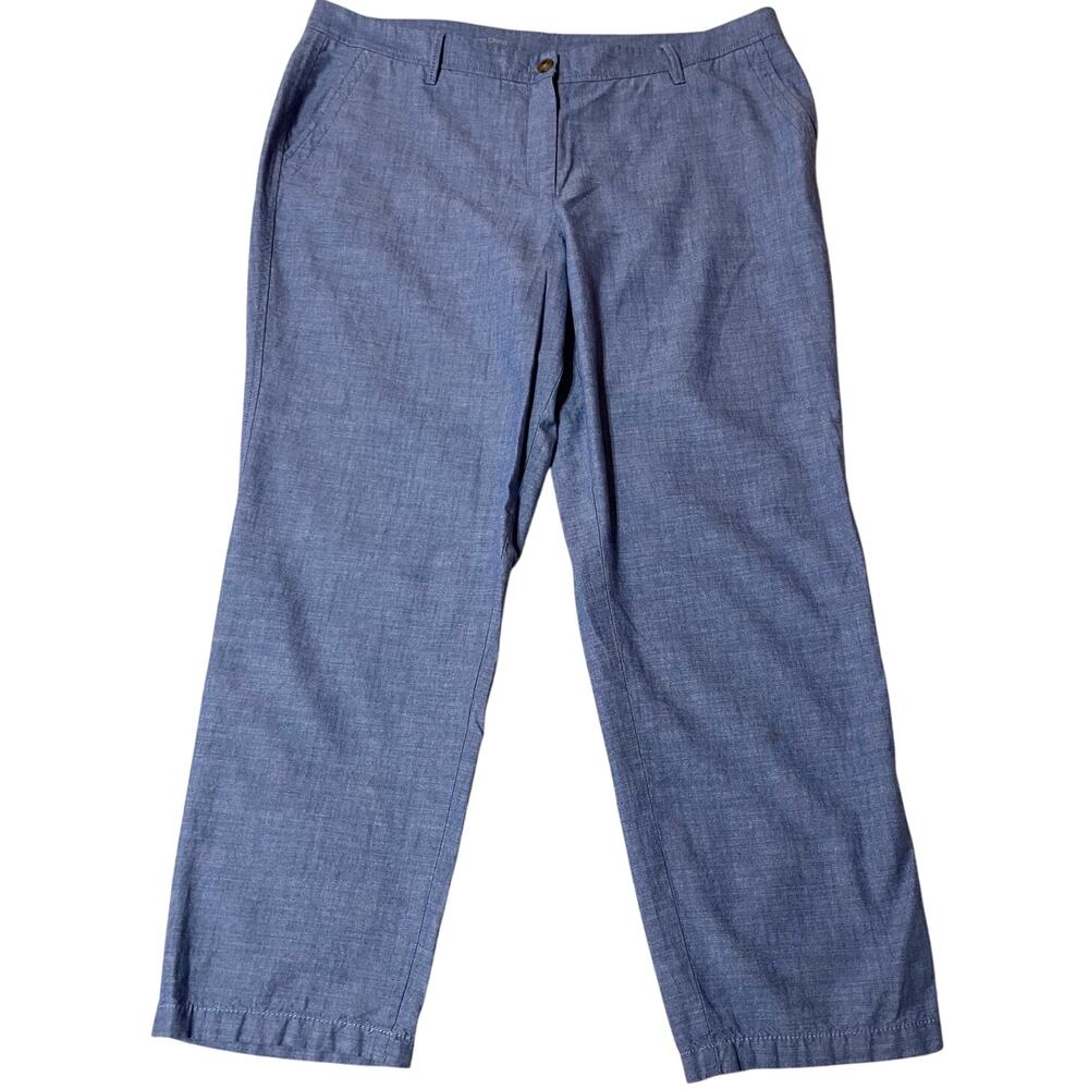 Talbots Relaxed Chino Blue 100% Cotton Causal Workwear Women's Pants Size 16